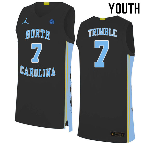 Youth #7 Seth Trimble North Carolina Tar Heels College Basketball Jerseys Stitched Sale-Black - Click Image to Close